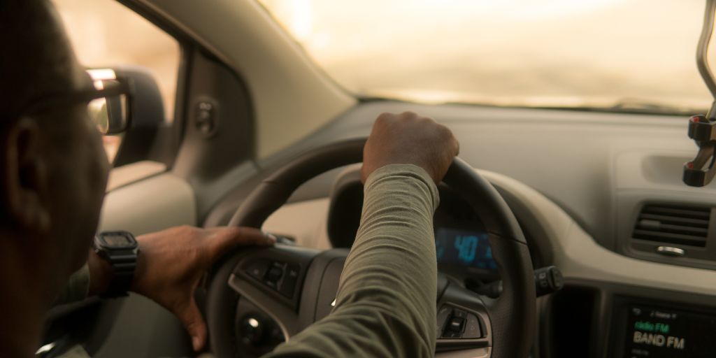 Man driving a car