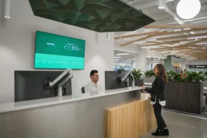 Entrance greeting area at the Walsh Buffalo office